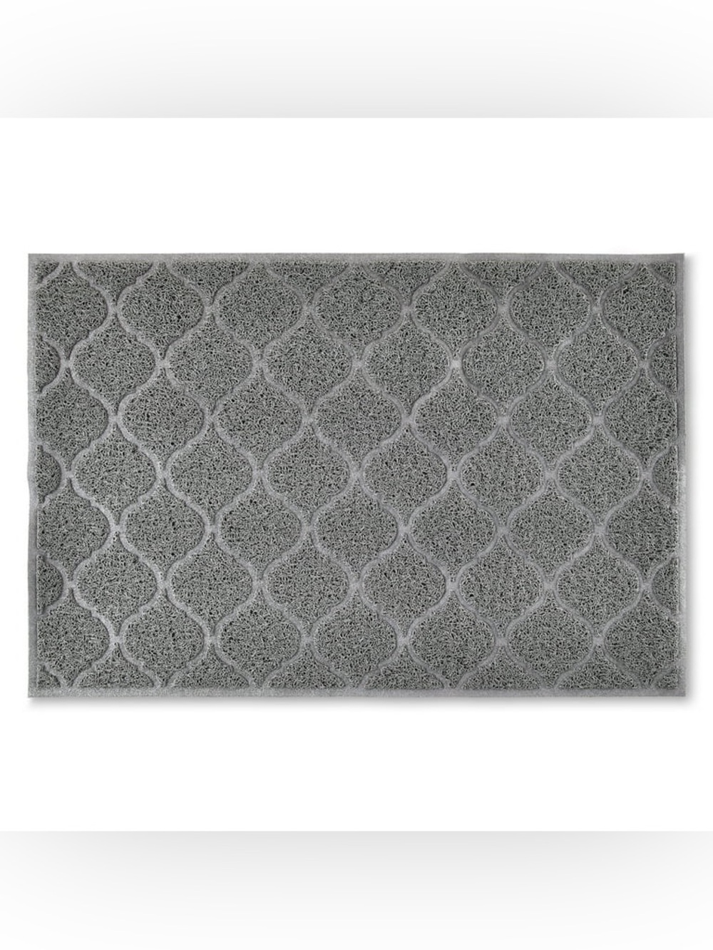 Extra Large Non-Slip Cat Litter Mat Gray Webbed Pattern for Effortless Cleaning